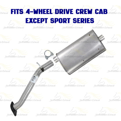 2001-2004 Chevy S10 & GMC Sonoma 4.3L 4WD Stainless Steel Front Pipe & Muffler with Hanger Kit