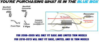 2008-2013 Toyota Highlander 3.5L Exhaust Muffler & Resonator Kit