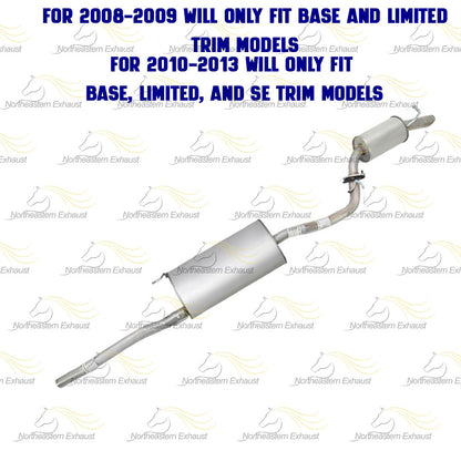 2008-2013 Toyota Highlander 3.5L Exhaust Muffler & Resonator Kit