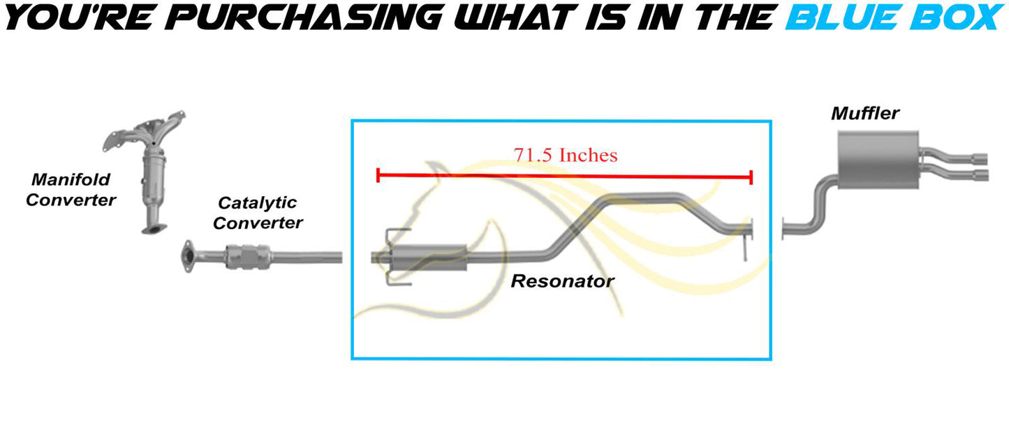 2009–2013 Mazda 6 2.5L and 3.7L Stainless Steel Exhaust Resonator Pipe with Hanger