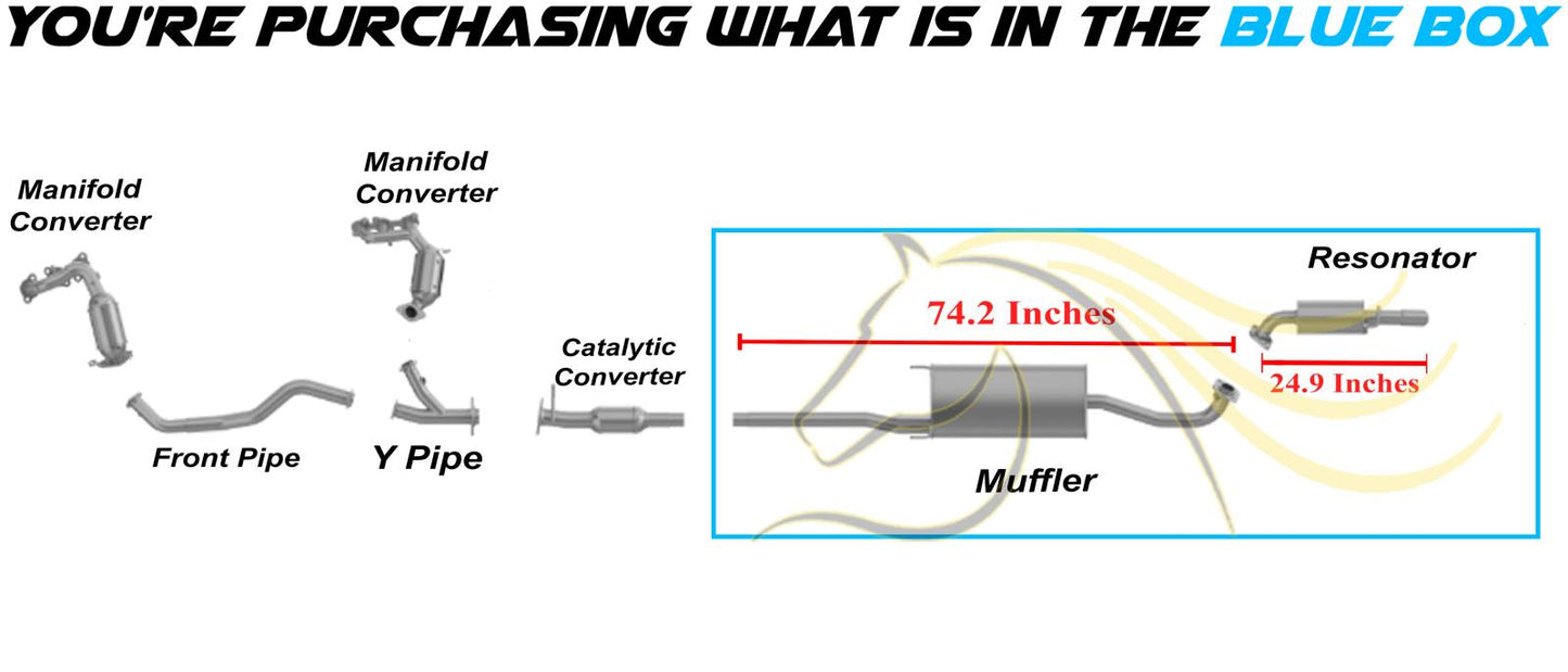 2004-2007 Toyota Highlander 2.4L | 3.3L Exhaust Muffler & Resonator w/ Hanger Stainless Steel