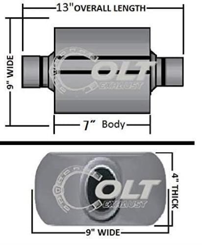 2.5in INLET/OUTLET Center Pair of Single Chamber Universal Performance Exhaust Mufflers