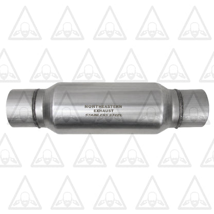 Stainless Steel Universal Chamber Round Performance Muffler 3.5" Inlet & 3.5" Outlet 18" Long