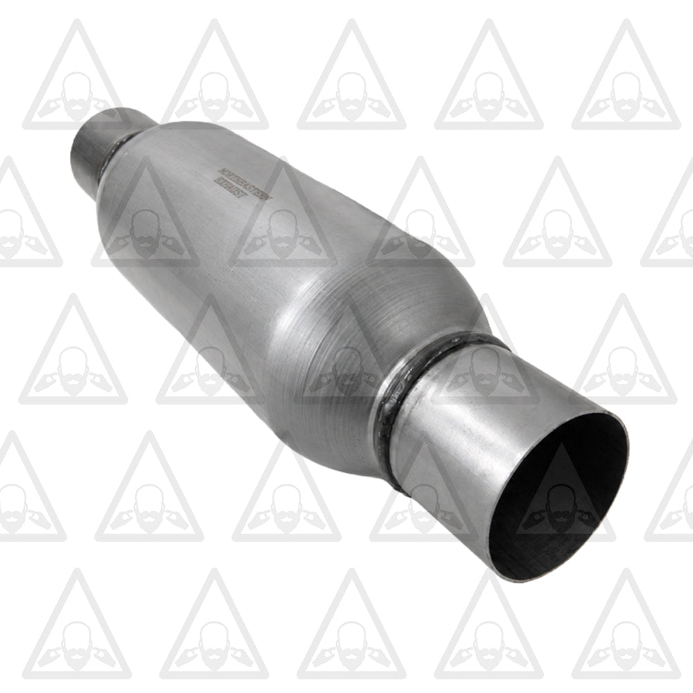 Stainless Steel Universal Chamber Round Performance Muffler 3" Inlet & 3" Outlet 17" Long