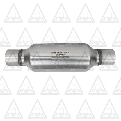 Stainless Steel Universal Chamber Round Performance Muffler 2.75" Inlet & 2.75" Outlet 18" Long