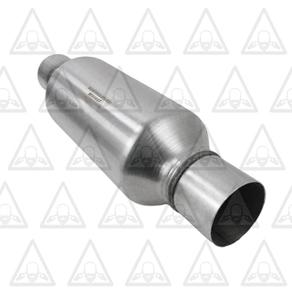 Stainless Steel Pair of Single Universal Chamber Round Performance Muffler 2.75" ID/OD 18" Long