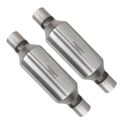 Stainless Steel Pair of Single Universal Chamber Round Performance Muffler 2.5" ID/OD 20" Long