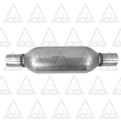Stainless Steel Single Universal Chamber Round Performance Muffler 2.25" ID/OD 18" Long