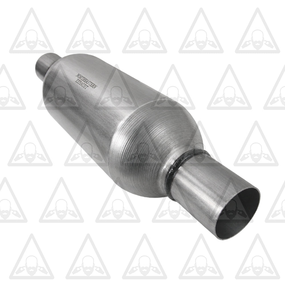 Stainless Steel Pair of Single Universal Chamber Round Performance Muffler 2.25" ID/OD 18" Long