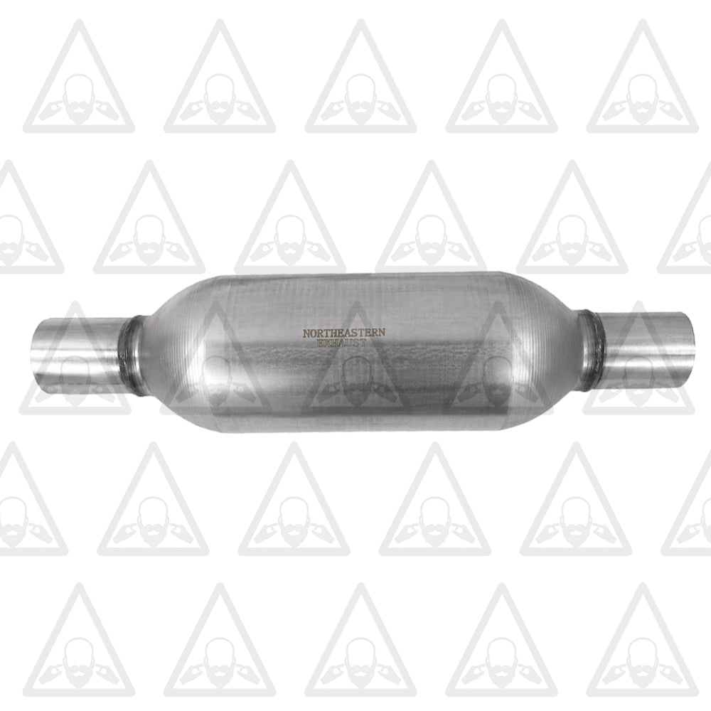 Stainless Steel Pair of Single Universal Chamber Round Performance Muffler 2.25" ID/OD 18" Long