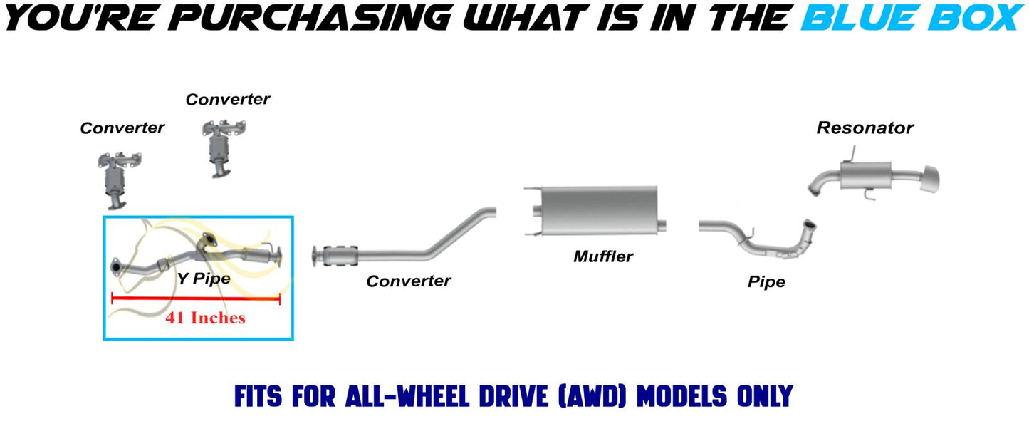 Stainless Steel Exhaust Y Pipe for 2013-2018 Santa Fe AWD | 2014-2015 Sorento 3.3L AWD