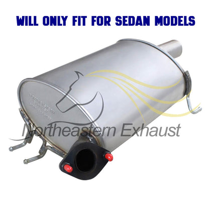 2008-2012 Honda Accord 3.5L Sedan Pair of Exhaust Muffler & Resonator Pipe Kit Stainless Steel