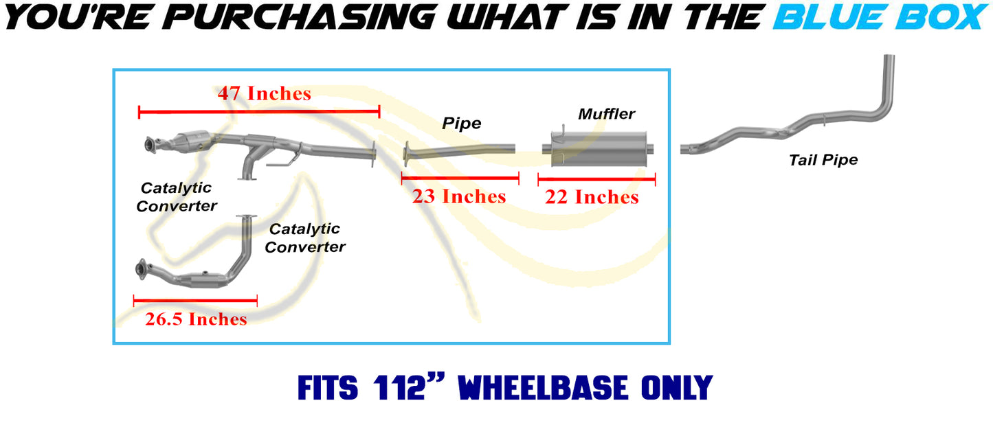 2007-2011 Ford Ranger 4.0L 112in WB Exhaust Pair of Catalytic, Extension Pipe & Muffler Kit - EPA Approved