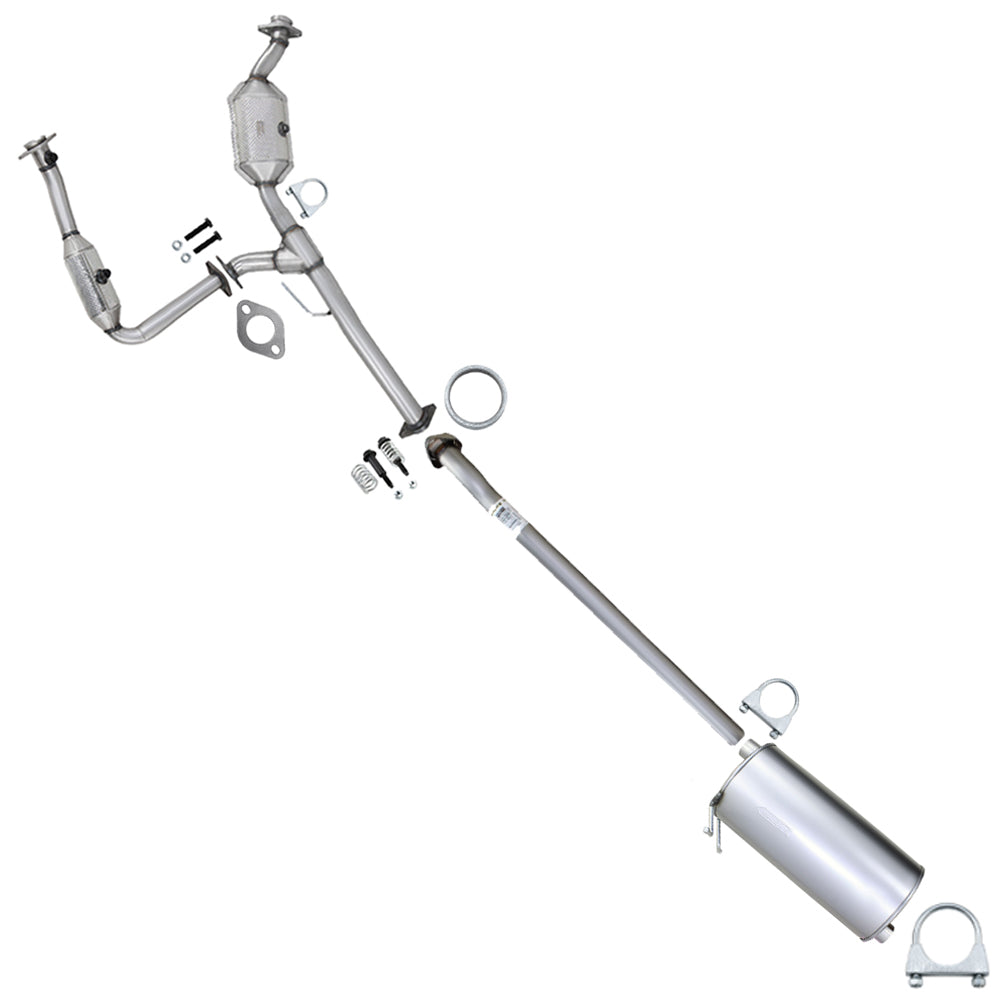2007-2009 Mazda B4000 4.0L 126in WB Pair of Catalytic w/ Extension Pipe & Muffler Kit - EPA Approved