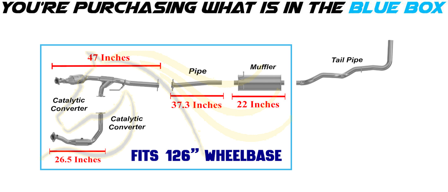 2007-2011 Ford Ranger 4.0L 126in WB Pair of Catalytic w/ Extension Pipe & Muffler Kit - EPA Approved