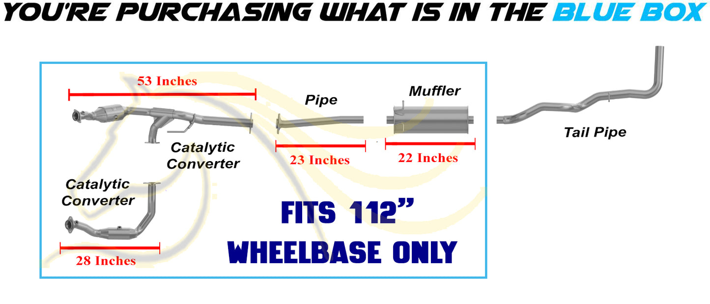 2007-2008 Ford Ranger 3.0L 112in WB Pair of Catalytic w/ Exhaust Pipe & Muffler Kit - EPA Approved