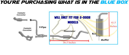 2012-2017 Jeep Wrangler 3.6L 2-Door Exhaust Pipe and Muffler