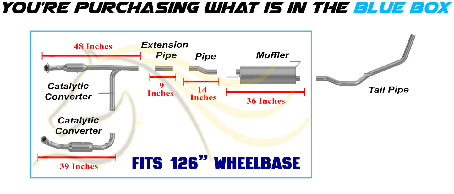 2005-2008 Ford F-150 4.2L 126" WB Pair of Catalytic w/ Exhaust Pipes & Muffler Kit - EPA Approved