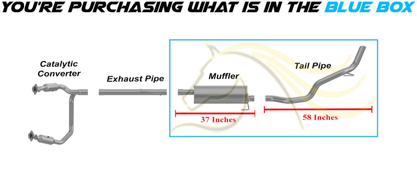 2011-2012 Ram 1500 3.7L & 2011-2013 RAM 1500 4.7L Stainless Steel Exhaust Muffler & Tail Pipe Kit