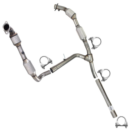 2004-2006 Ford F-150 5.4L 139" WB Pair of Catalytic w/ Exhaust Pipe Kit | Stainless Steel | EPA