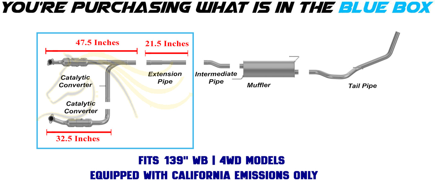 2004-2006 Ford F-150 5.4L 139" WB Pair of Catalytic w/ Exhaust Pipe Kit | Stainless Steel | EPA
