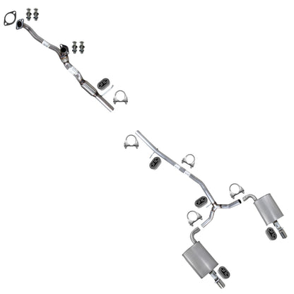 2016-2019 Ford Explorer 3.5L Front & Rear Y pipe w/ Pair of Mufflers Kit | Stainless Steel