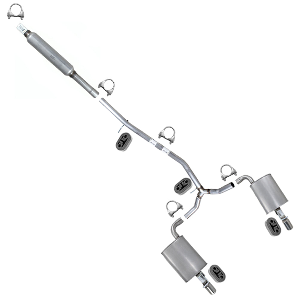 2016-2019 Ford Explorer 3.5L Resonator Y Pipe w/ Pair of Mufflers Kit | Stainless Steel