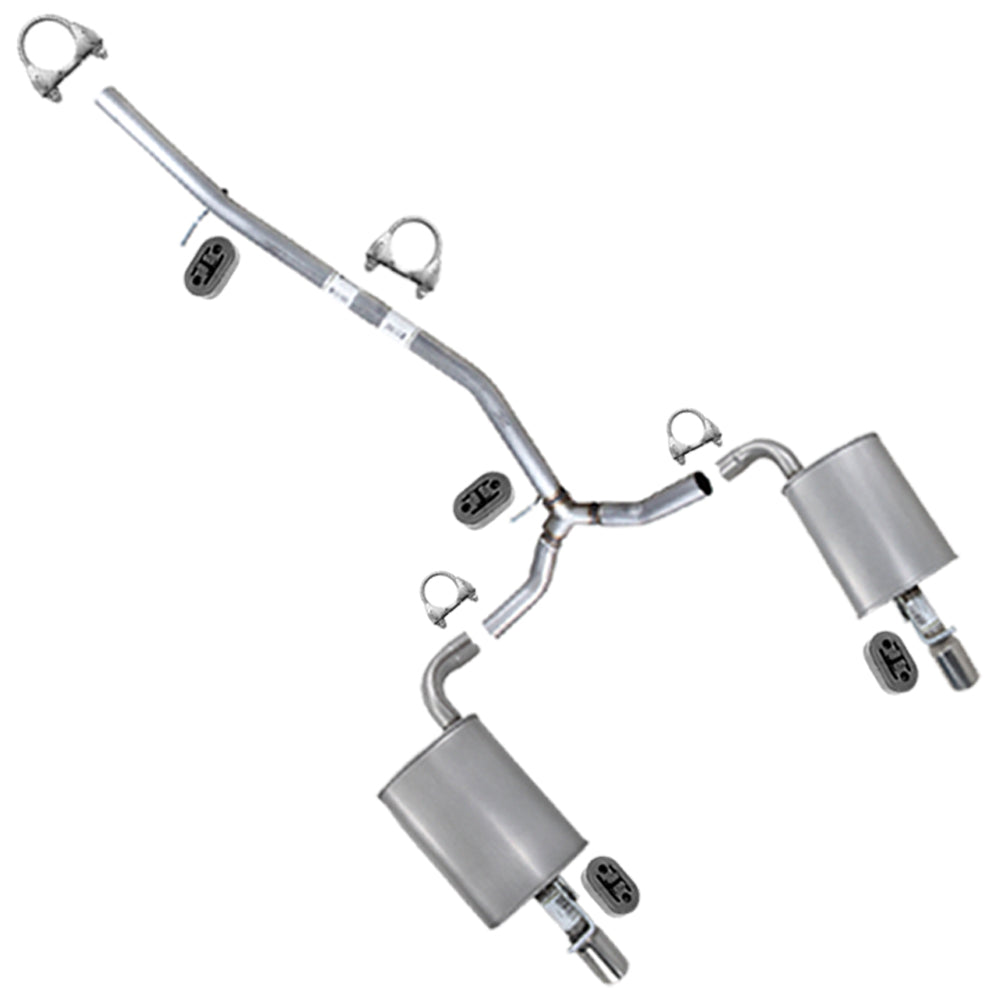 2016-2019 Ford Explorer 3.5L Rear  Y Pipe w/ Pair of Mufflers Kit | Stainless Steel