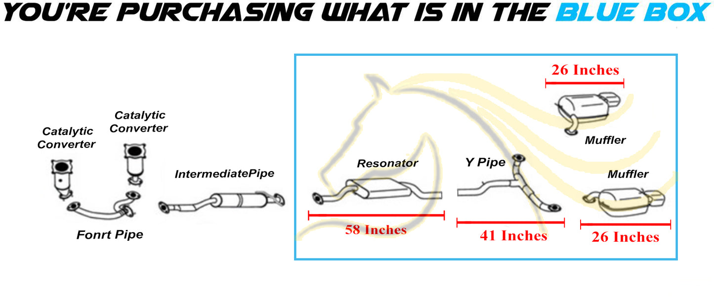 2007 Mazda CX-9 3.5L Exhaust Resonator Y Pipe with Pair of Mufflers Kit | Stainless Steel