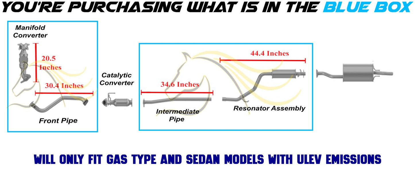 2014-2015 Civic 1.8L EPA Manifold Catalytic & Exhaust Pipes w/ Resonator