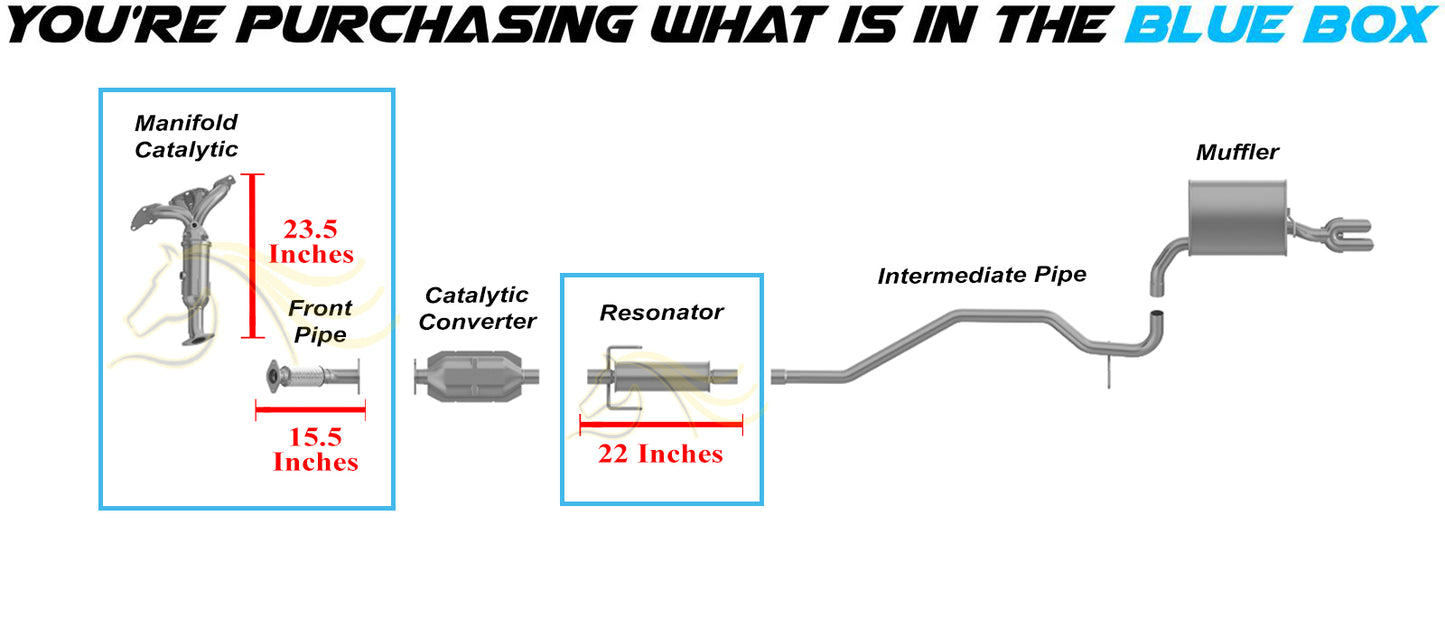 2007-2009 Ford Fusion & Mercury Milan 2.3L Manifold Converter Front Pipe & Resonator | EPA Approved