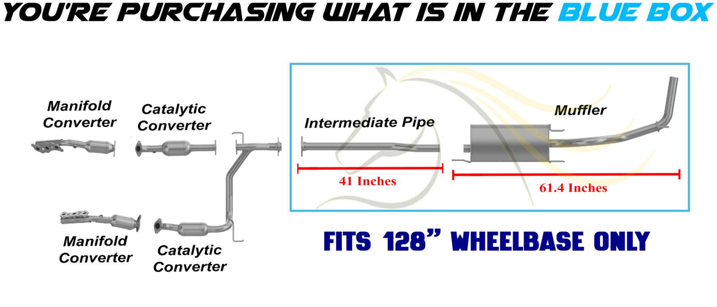 2005-2012 Toyota Tacoma 4.0L 128" WB Exhaust Pipe w/ Muffler Kit | Stainless Steel