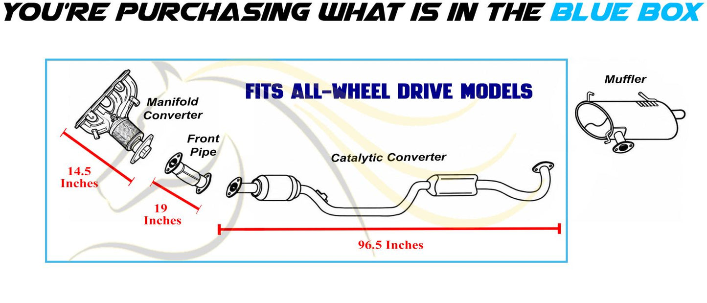 2014-2018 Mitsubishi Outlander 2.4L AWD Manifold Catalytic Converter Front Pipe & Catalytic Kit | EPA Approved