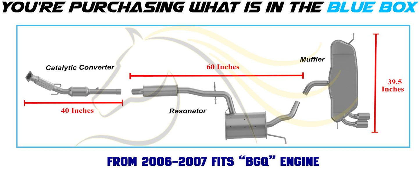 2006-2009 Volkswagen Rabbit 2.5L Exhaust Catalytic w/ Resonator & Muffler Kit | EPA Approved