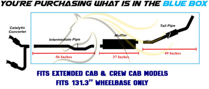 2007 Mitsubishi Raider 4.7L, 2008-2009 Mitsubishi Raider 3.7L Cat-Back Exhaust Kit | Stainless Steel
