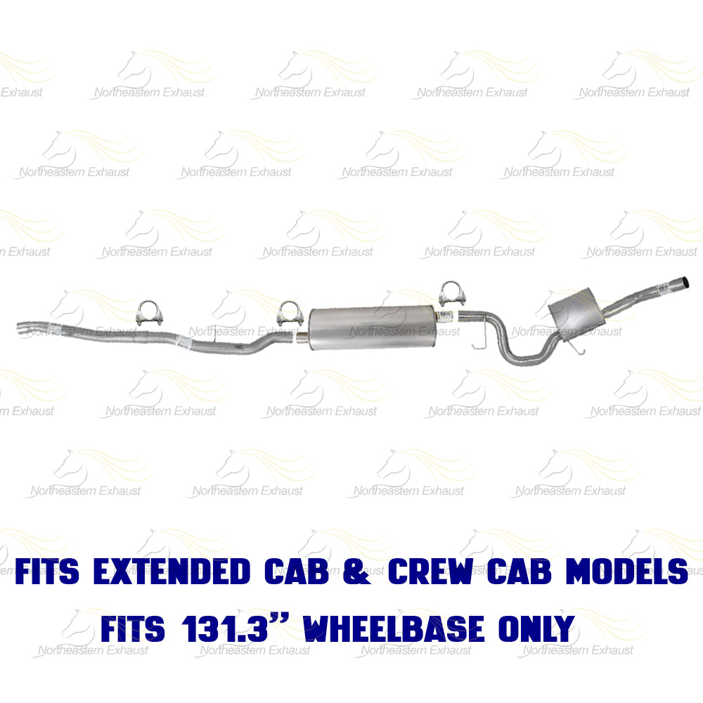 2005-2010 Dodge Dakota 4.7L Intermediate Pipe, Muffler & Tail Pipe Kit | Stainless Steel