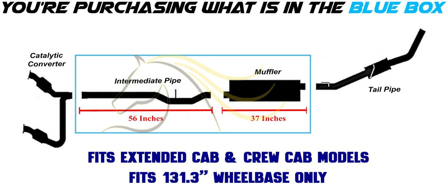 2007-2009 Mitsubishi Raider 3.7L 4.7L Intermediate Pipe & Muffler Exhaust Kit | Stainless Steel