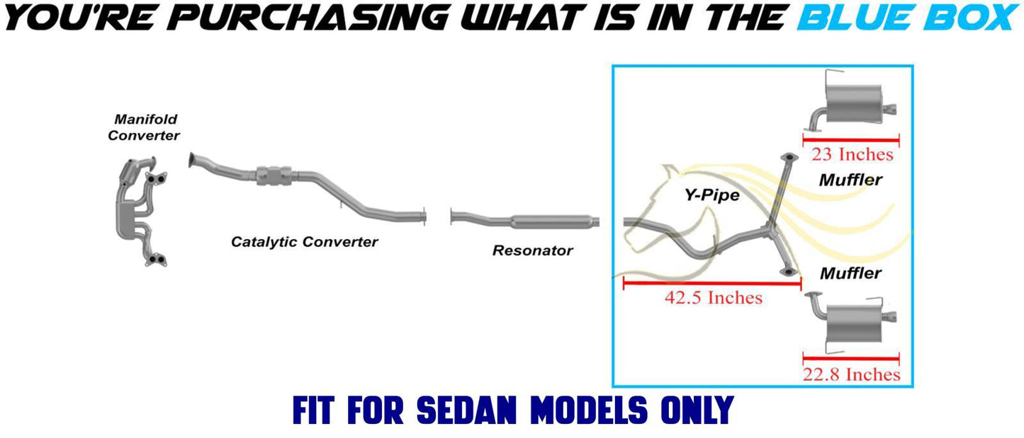 2009-2013 Subaru Impreza 2.5L SEDAN Northeastern Exhaust Y-Pipe Pair of Muffler