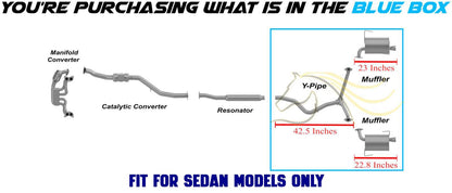 2009-2013 Subaru Impreza 2.5L SEDAN Northeastern Exhaust Y-Pipe Pair of Muffler