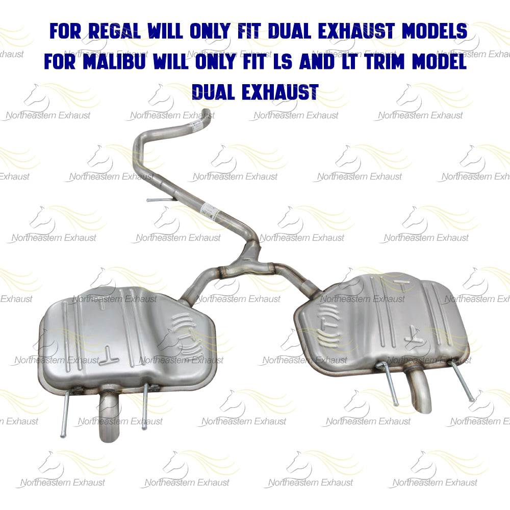 2011-2017 Buick Regal 2.4L Northeastern Exhaust Y-Pipe and Pair of Mufflers