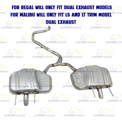 2011-2017 Buick Regal 2.4L Northeastern Exhaust Y-Pipe and Pair of Mufflers