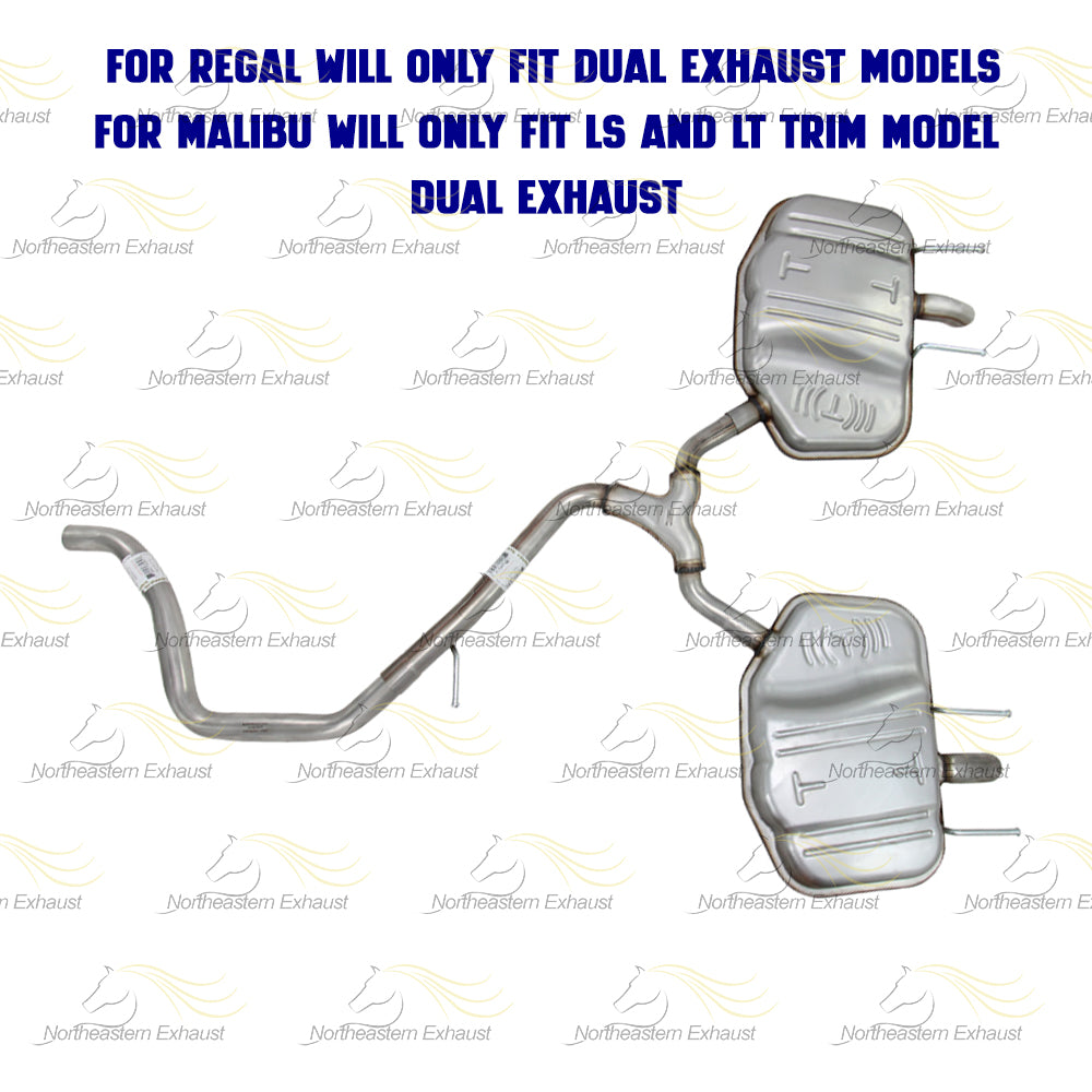 2011-2017 Buick Regal 2.4L Northeastern Exhaust Y-Pipe and Pair of Mufflers