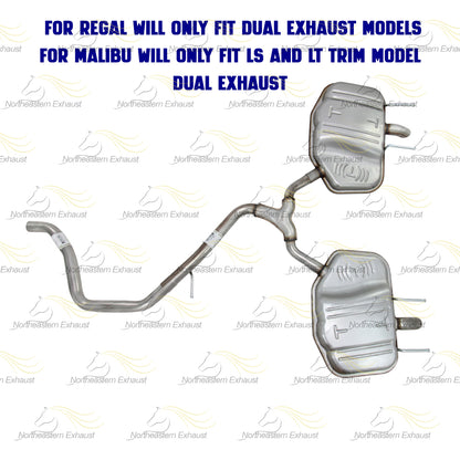 2011-2017 Buick Regal 2.4L Northeastern Exhaust Y-Pipe and Pair of Mufflers
