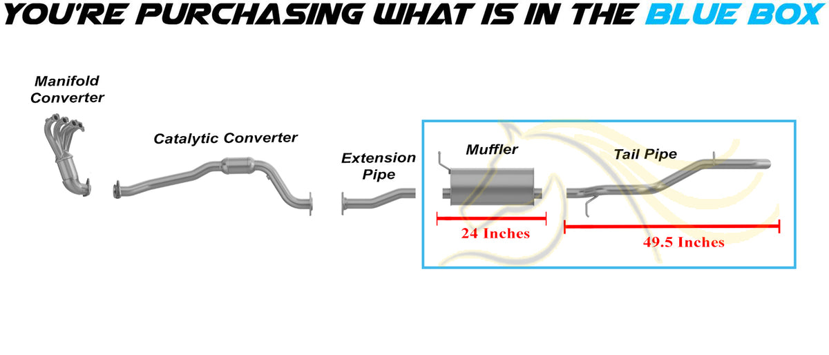 2004-2006 Chevrolet Colorado & GMC Canyon 2.8L & 3.5L Exhaust Muffler & Tail Pipe | Stainless Steel