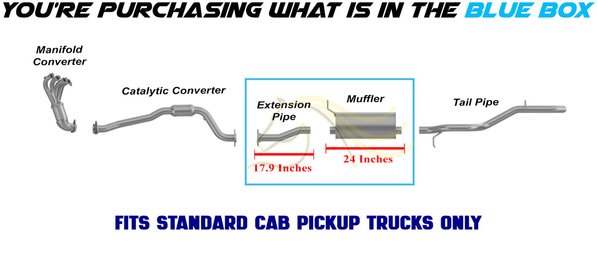 2004-2006 Chevy Colorado & GMC Canyon 2.8L & 3.5L Extension Pipe & Muffler Kit | Stainless Steel