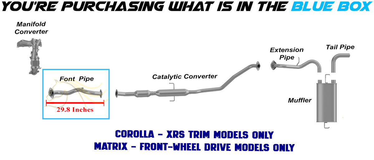 2009-2010 Toyota Corolla 2.4L & 2009-2013 Toyota Matrix 2.4L Exhaust Front Pipe | Direct-Fit