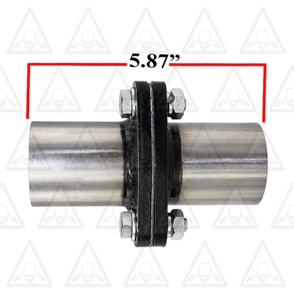 Exhaust Triangle Flange Repair Kit with Bolts & Nuts, 2" ID x 5.87" Long