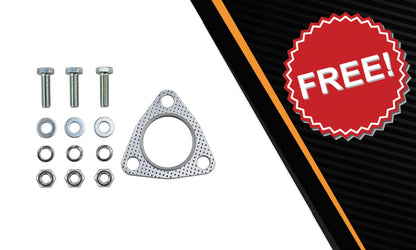 Exhaust Triangle Flange Repair Kit with Bolts & Nuts, 2" ID x 5.87" Long