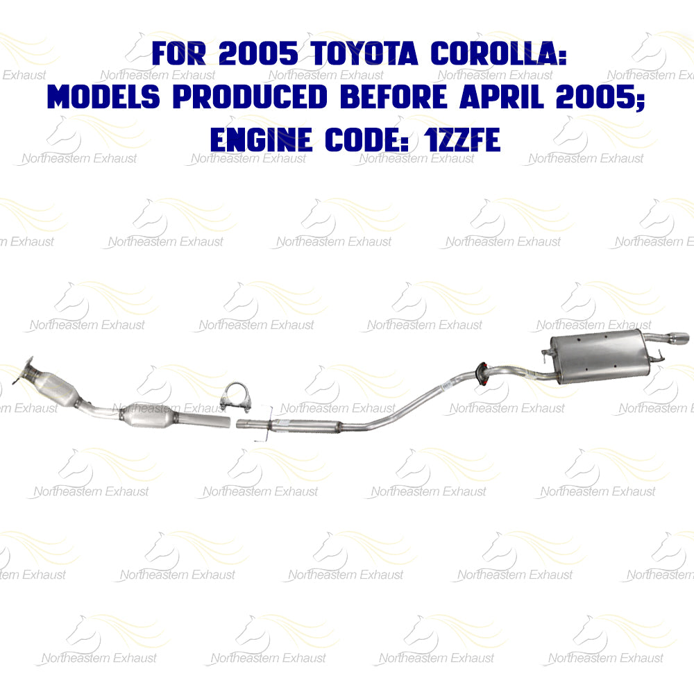 2003-2005 Toyota Corolla 1.8L Catalytic Exhaust System Kit w/ Hangers EPA Approved