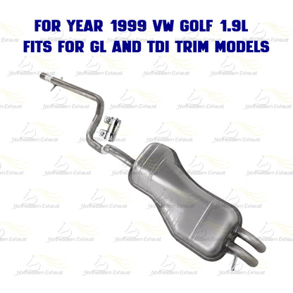 1999-2006 Volkswagen Beetle and Golf 1.9L Exhaust Intermediate Pipe and Muffler | Stainless Steel